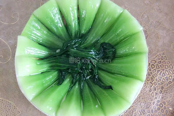 虾仁扒油菜的做法图解8