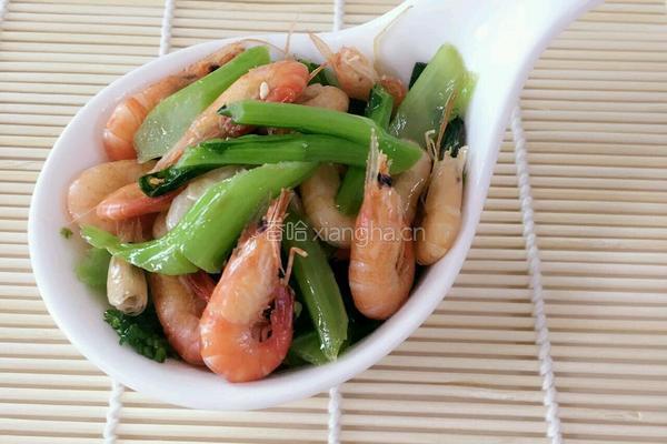 菜心炒河虾