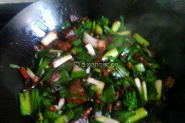 蒜苗炒腊肉的做法图解4