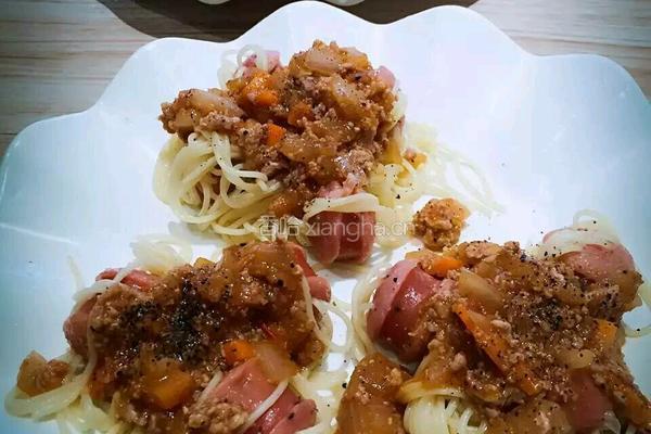 番茄肉沫意大利面的做法图解6