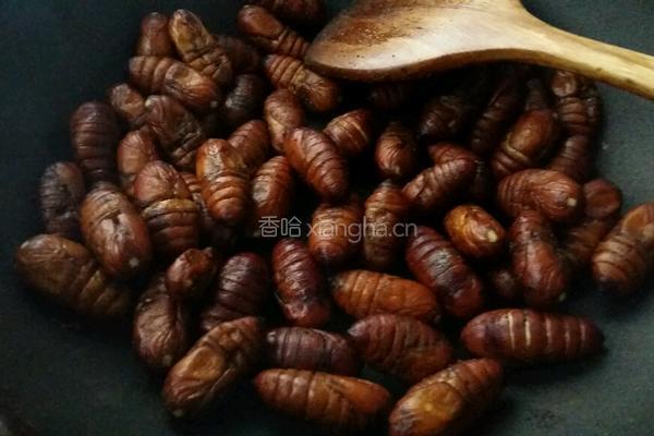炒茧蛹的做法图解2