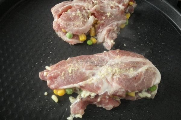 香煎芝士梅花肉的做法图解5