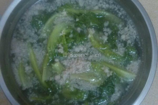 生菜肉末汤