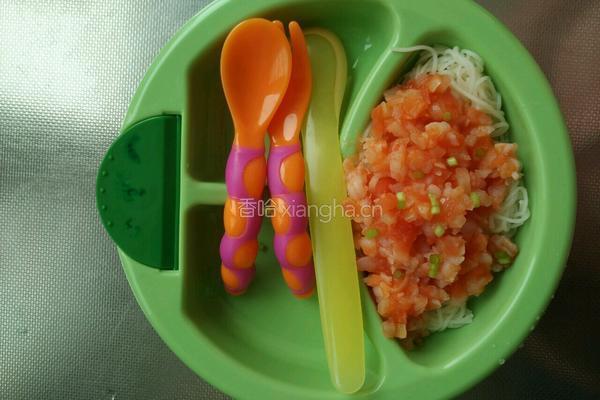 番茄虾仁拌面的做法图解8