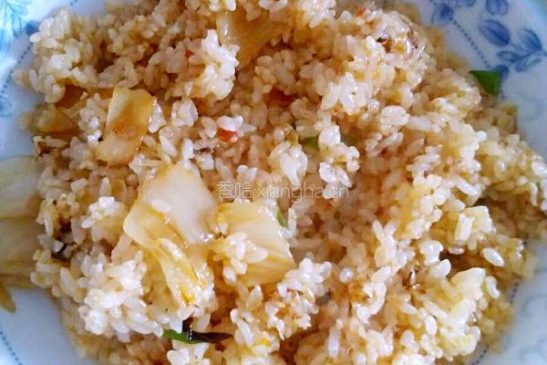 辣白菜炒饭的做法图解4