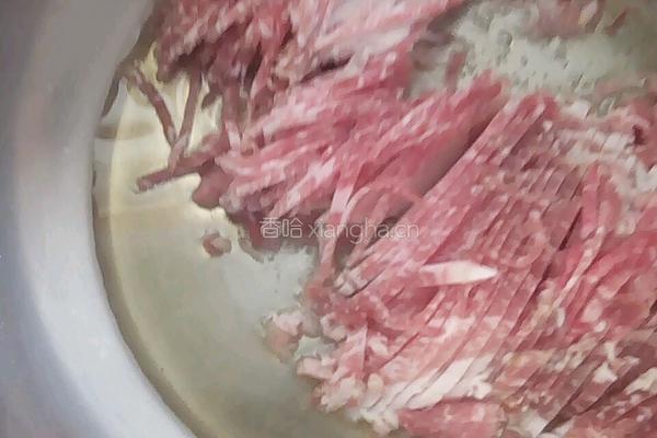 肉丝鸡蛋花。的做法图解3