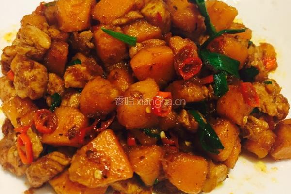 南瓜炒鸡胸肉