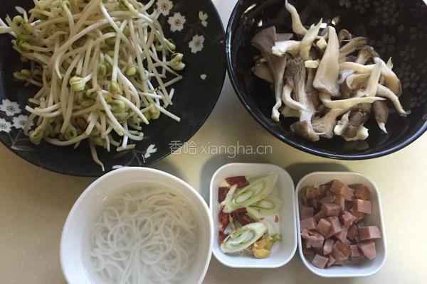 豆芽菜炒粉的做法图解3