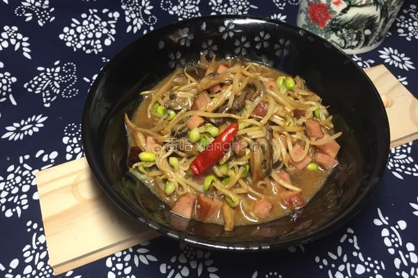 豆芽菜炒粉的做法图解12