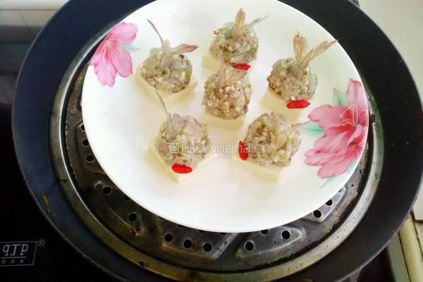 凤尾虾球蒸豆腐的做法图解11