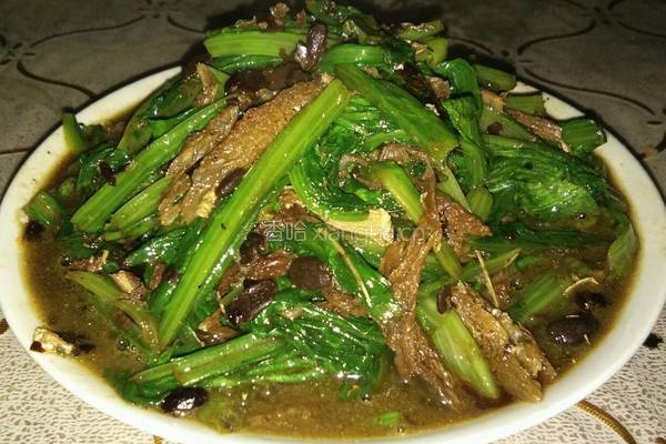 豆豉鲮鱼油麦菜的做法图解6