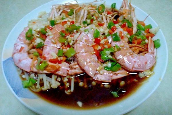 金针菇粉丝蒸虾的做法图解10