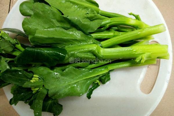 芥兰肉沫炒面的做法图解1