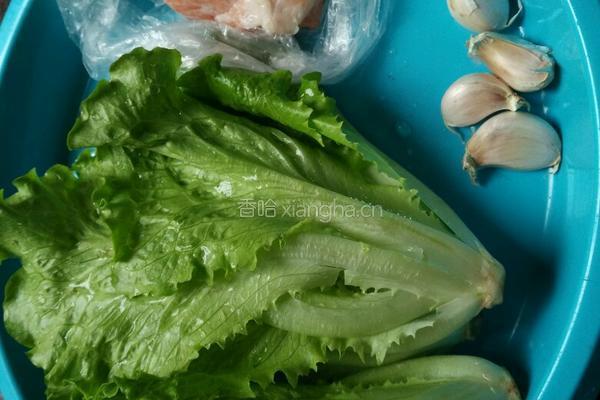 白灼生菜炒肉末的做法图解1
