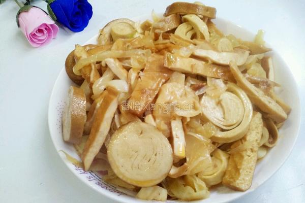 辣菜炒豆腐卷的做法图解5
