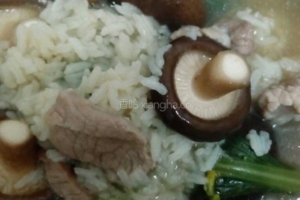 香菇青菜瘦肉粥的做法图解9