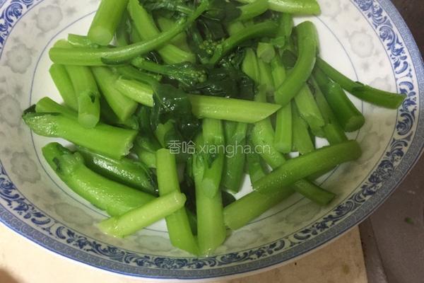 生炒菜心的做法图解1