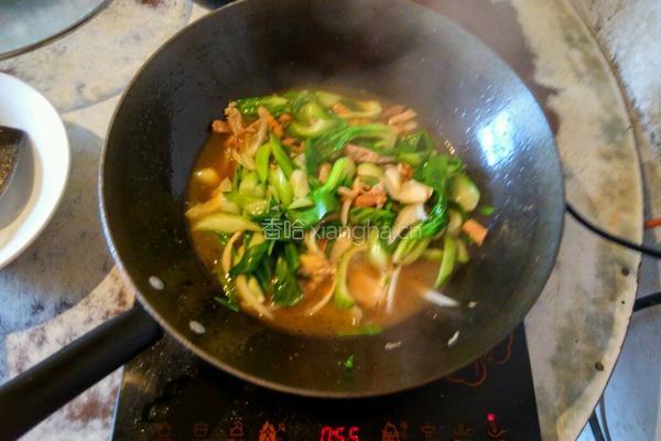 油白菜炒肉的做法图解4