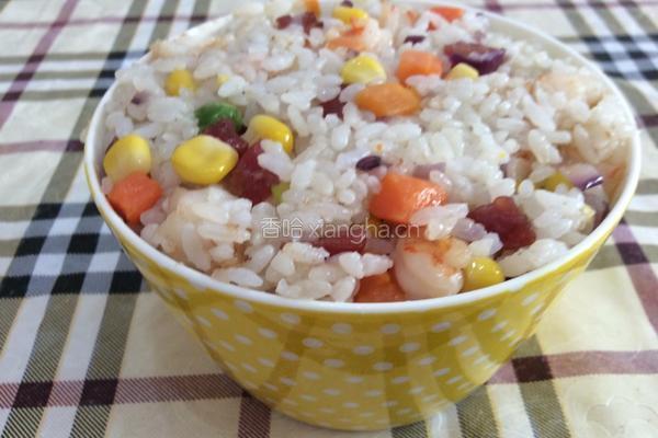 腊肠虾仁什锦炒饭的做法图解10
