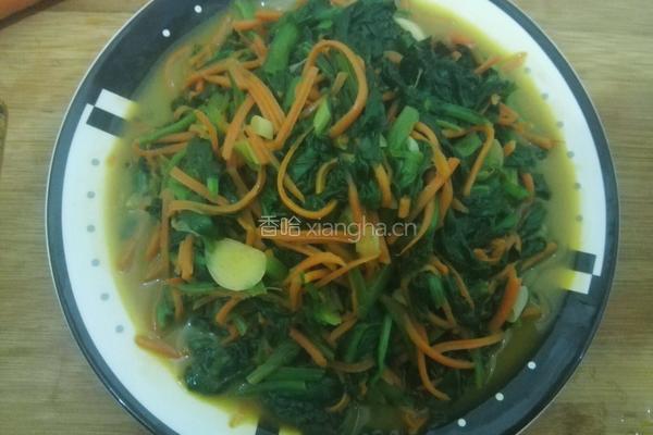 蚝油菠菜胡萝卜丝的做法图解11