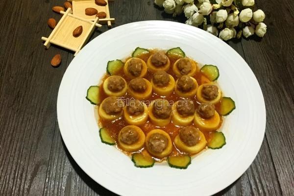 玉子豆腐蒸肉丸的做法图解7