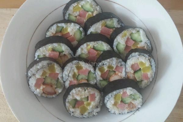 烤鸡紫菜卷的做法图解6