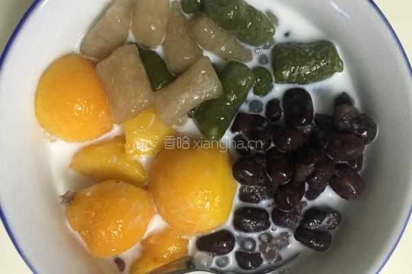 抹茶芋圆红豆芒果西米露的做法图解5