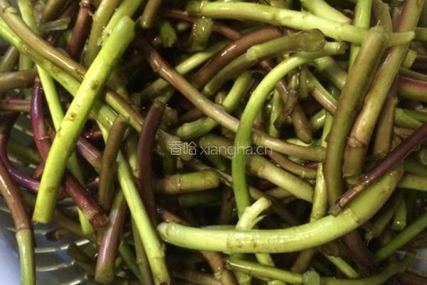 野生藜蒿炒腊肉的做法图解3