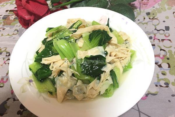 青菜炒豆腐皮