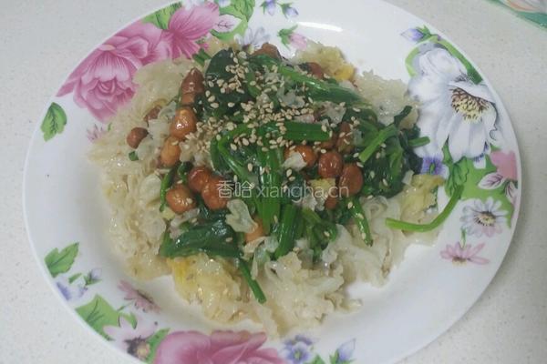 菠菜花生米银耳的做法图解5