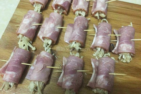 培根金针菇卷的做法图解5