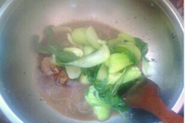香菇炒油菜的做法图解5