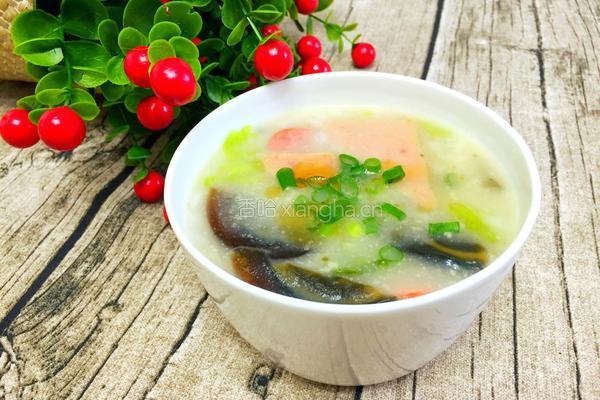 皮蛋火腿鲜蔬粥的做法图解6
