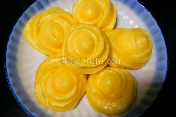 玫瑰花馒头(玉米味)
