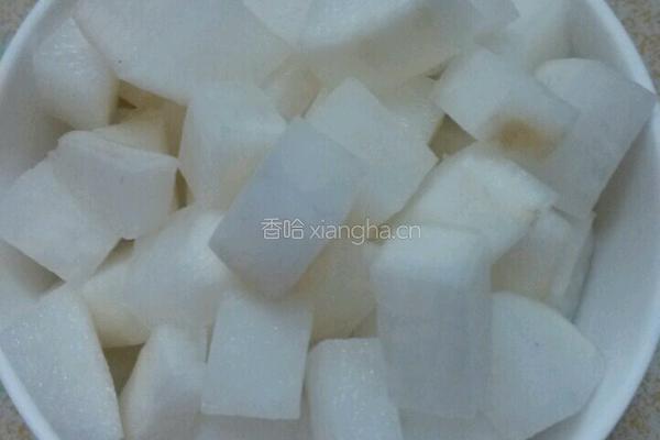 凉拌红白萝卜块的做法图解5