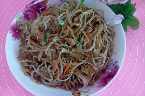 豆芽菜炒粉的做法图解5