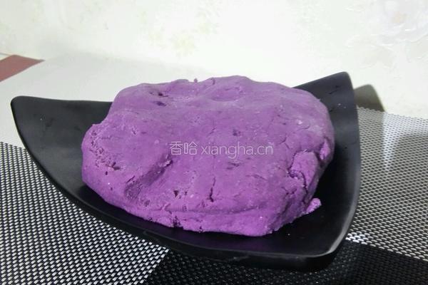 豆沙紫薯麻球的做法图解2