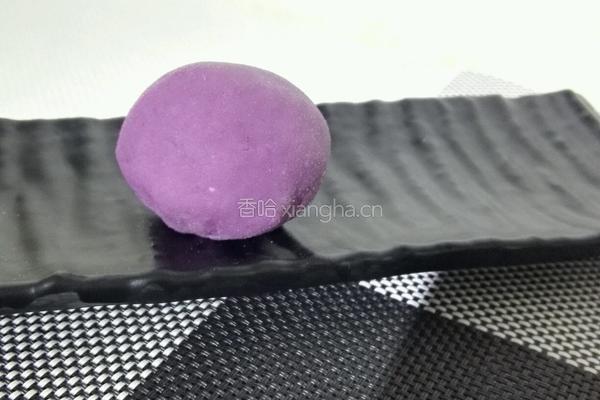 豆沙紫薯麻球的做法图解4