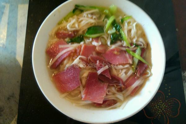 油菜腊肉面的做法图解5