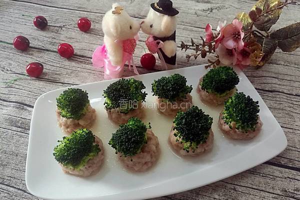 西兰花蒸肉圆的做法图解13