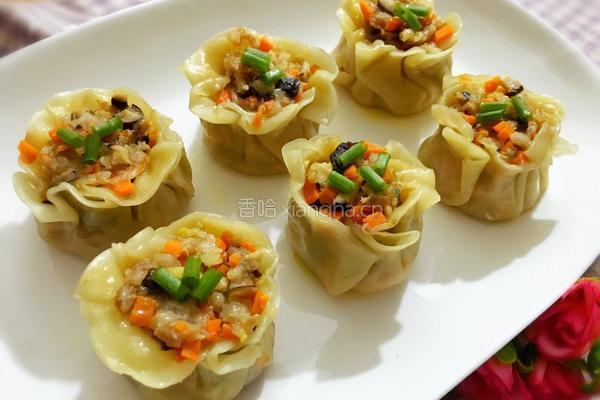 香菇胡萝卜肉馅烧麦的做法图解11