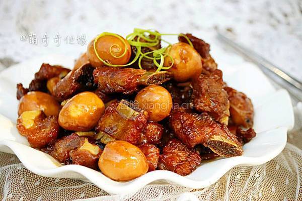 鹌鹑蛋红烧排骨的做法图解13