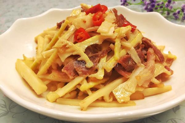 雷笋炒腊肉的做法图解10