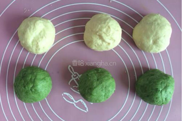 无油汤种双色排包的做法图解5