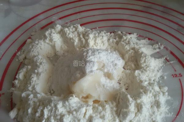 抹茶红豆奶黄酥的做法图解2