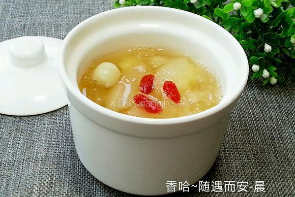 雪梨银耳莲子羹的做法图解8