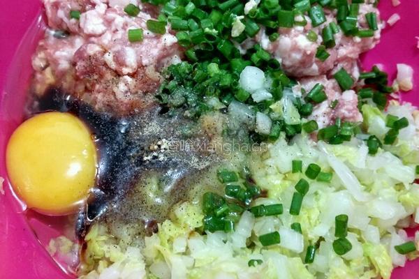 白菜猪肉饺子(麦穗饺子包法)的做法图解2