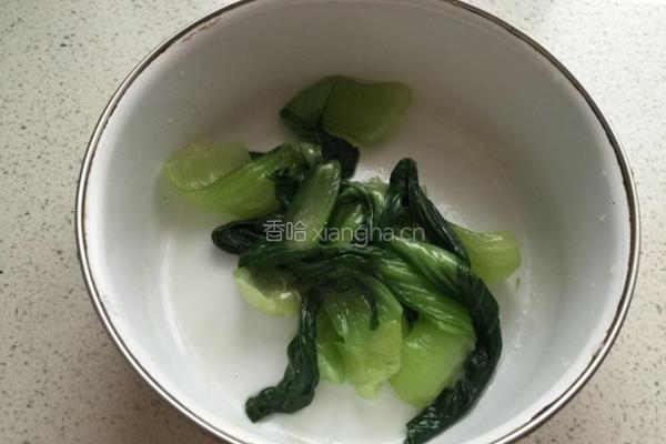 油菜酿香菇的做法图解6