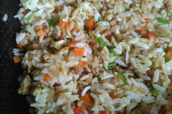 肉末彩蔬炒饭的做法图解8
