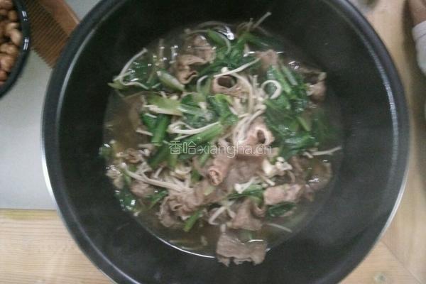 金针菇肥牛小白菜汤的做法图解7